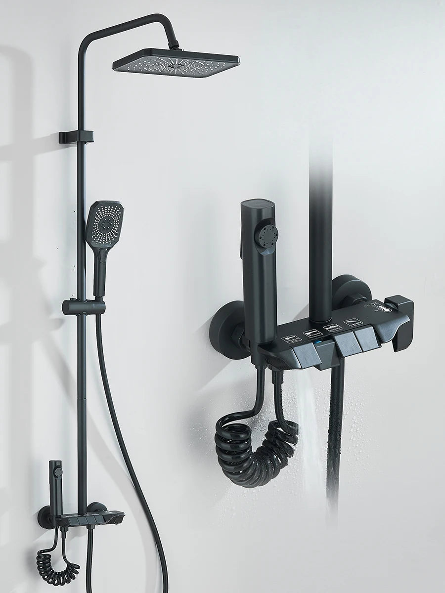 Piano 4-Way Luxury Shower System - Rain Shower & Bidet Faucet Kit