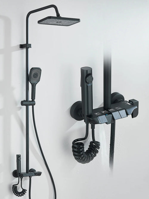 Piano 4-Way Luxury Shower System - Rain Shower & Bidet Faucet Kit