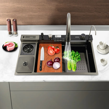 Digital Single Bowl Stainless Steel Kitchen Sink Set