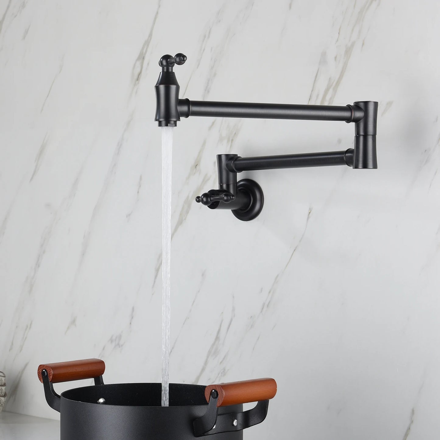 Wall Mounted Pot Filler - Foldable Swing Arm Kitchen Faucet