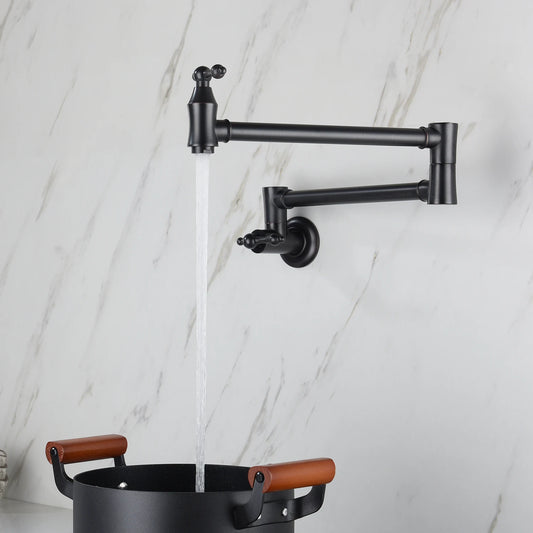 Wall Mounted Pot Filler - Foldable Swing Arm Kitchen Faucet