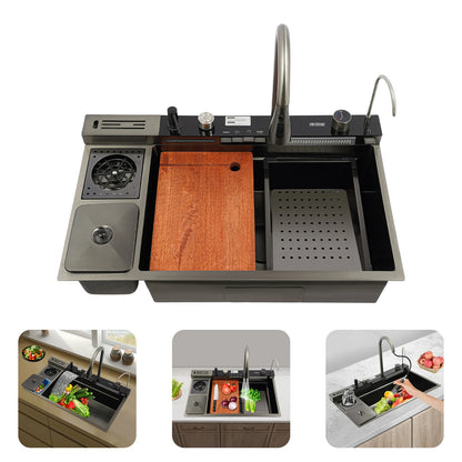Digital Single Bowl Stainless Steel Kitchen Sink Set
